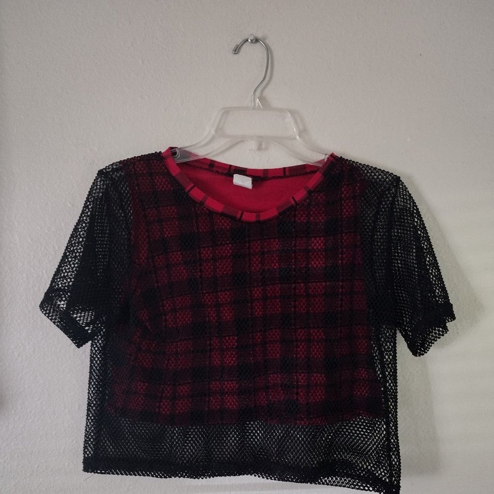 Blush Checkerboard crop top